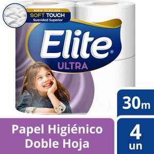 Papel Higienico Elite Doble Hoja Ultra 30 mts 4 un