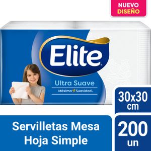 Servilleta Elite Ultra Suave hoja simple 200 un