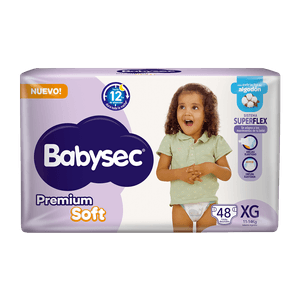 Pañales Babysec Premium Soft XG 48 un