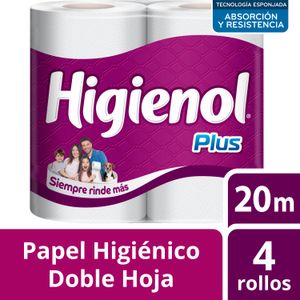 Papel higiénico Higienol Plus doble hoja 20 m 4 un