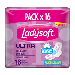 Toallas femeninas Ladysoft Ultradelgada Tela Suave 16 un