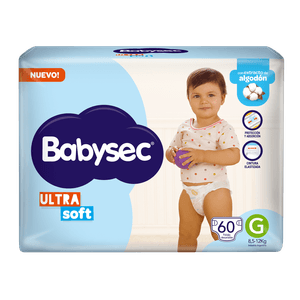 Pañales Babysec Ultrasoft G 60 un