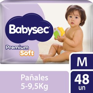 Pañales Babysec Premium Soft M 48 un