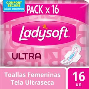 Toallas femeninas Ladysoft Ultradelgada Tela Seca 16 un