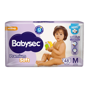 Pañales Babysec Premium Soft M 48 un