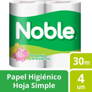 Papel higiénico Noble hoja simple 30 m 4 un