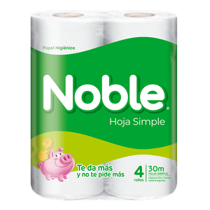 Papel higiénico Noble hoja simple 30 m 4 un