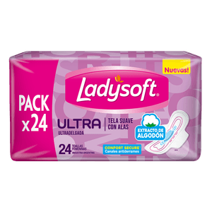 Toallas femeninas Ladysoft Ultra suave 24 un