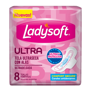 Toallas femeninas Ladysoft Ultra seca 8 un