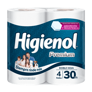 Papel higiénico Higienol Premium doble hoja 30 m 4 un