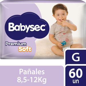 Pañales Babysec Premium Soft G 60 un