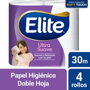 Papel higiénico Elite Ultra Suave doble hoja 30 m 4 un