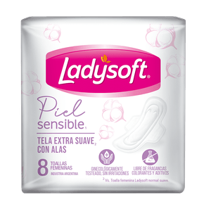 Toallas femeninas Ladysoft Piel Sensible 8 un