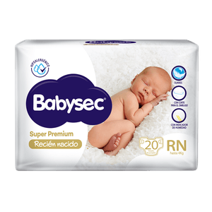 Pañales Babysec Super Premium Recien nacido 20 un