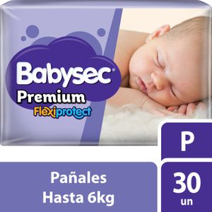 Pañales bebe Babysec Premium Talle P 30 un