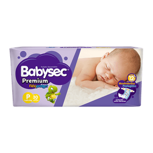 Pañales bebe Babysec Premium Talle P 30 un