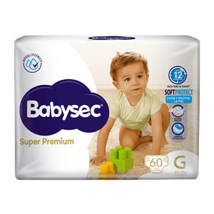 Pañales Babysec Super Premium G 60 un