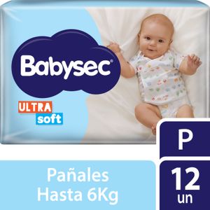 Pañales Babysec Ultrasoft P 12 un