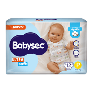 Pañales Babysec Ultrasoft P 12 un