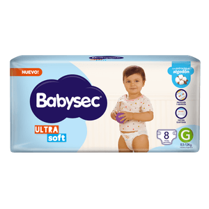 Pañales Babysec Ultrasoft G 8 un