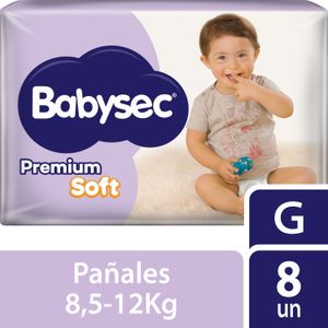 Pañales Babysec Premium Soft G 8 un