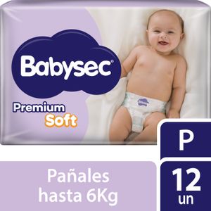 Pañales Babysec Premium Soft P 12 un