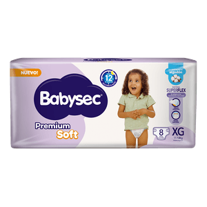 Pañales Babysec Premium Soft XG 8 un
